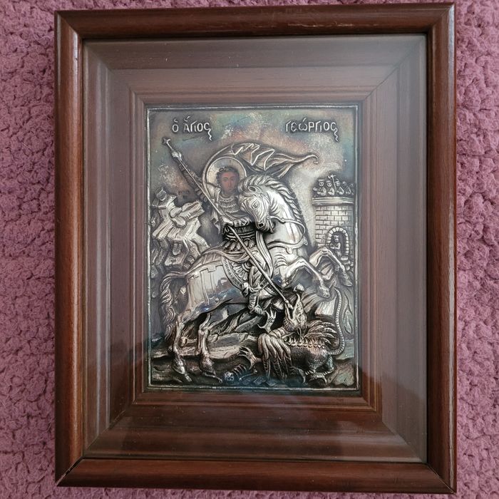 Икона сребрърна свети Геоги победоносец
