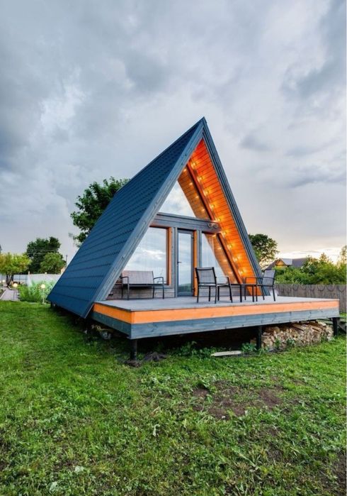 Cabane tip Aframe la cheie