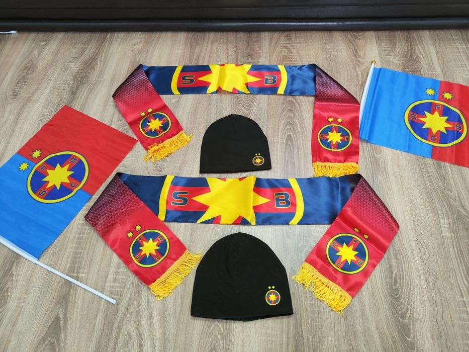 Set FCSB Steag + Căciulă FCSB + eșarfă FCSB / preț pe set