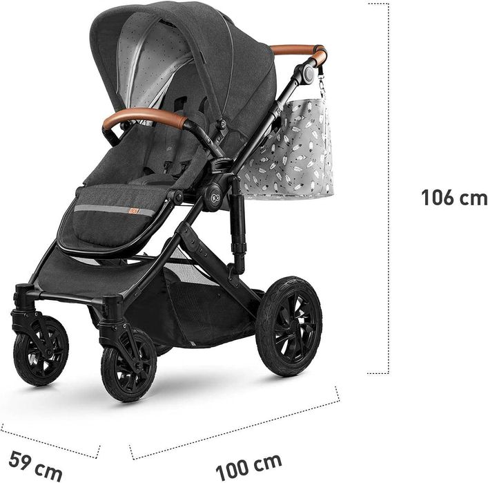 Carucior 3 in 1 Kinderkraft Prime cu landou si scoica auto