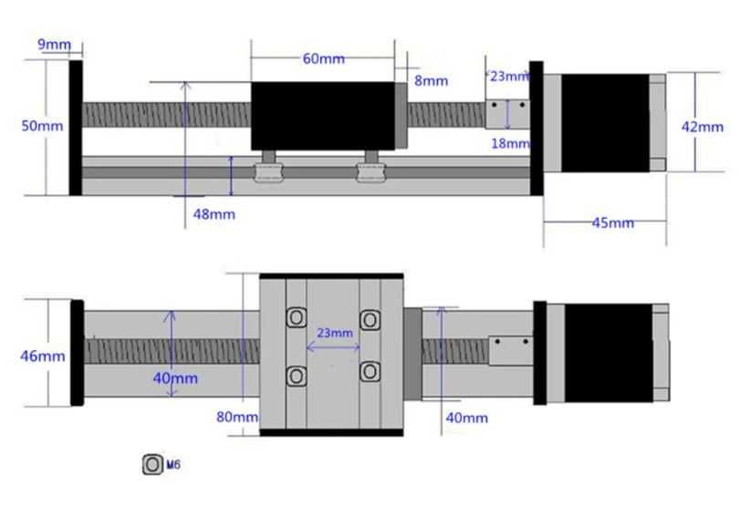 Machifit 100-500mm cursa liniar actuator CNC mișcare liniară