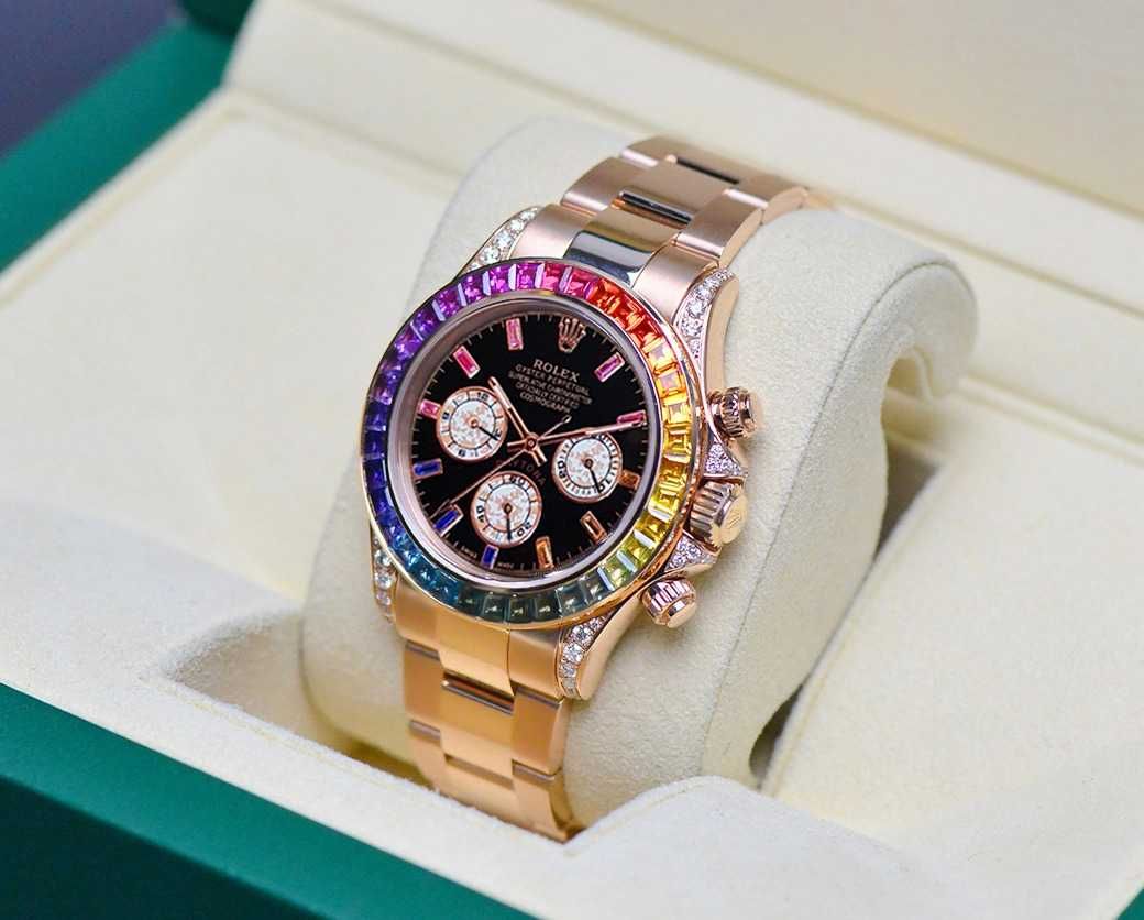 Rolex Daytona Rainbow ping Gold