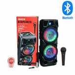 Двойна караоке колона ZQS-8210 с Bluetooth 2х8“ микрофон и светлини.