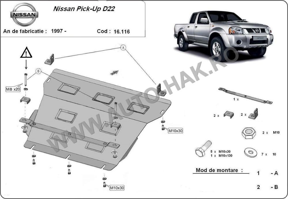 Scut motor metalic Nissan Navara D22 1997-2004