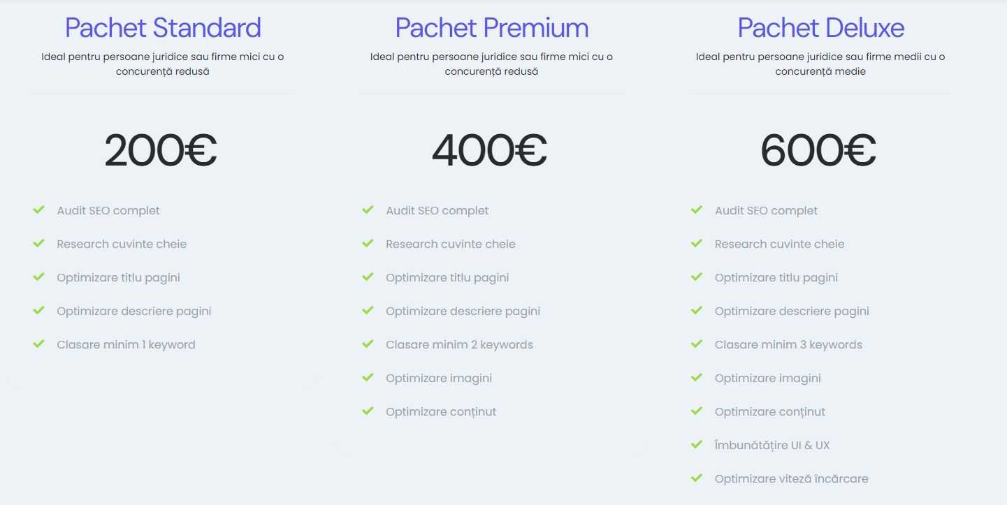 Optimizare SEO-Pachete Plata Unică/Abonament Lunar-SEO Cu Rezultate