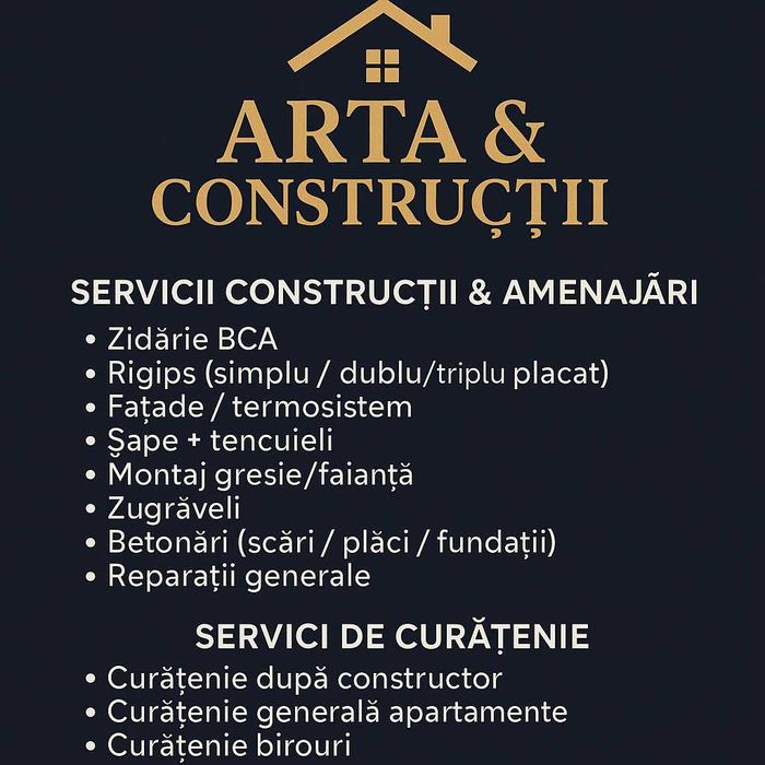 Arta & Construcții oferă servicii complete