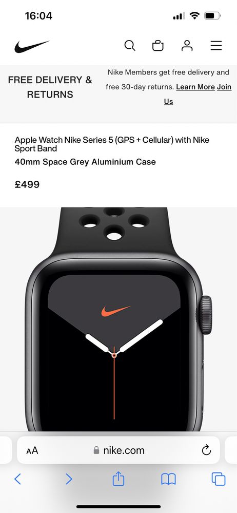 Apple watch seria 5 nike edition