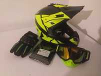 Set casca enduro+Ochelari+Manusi+Cagula