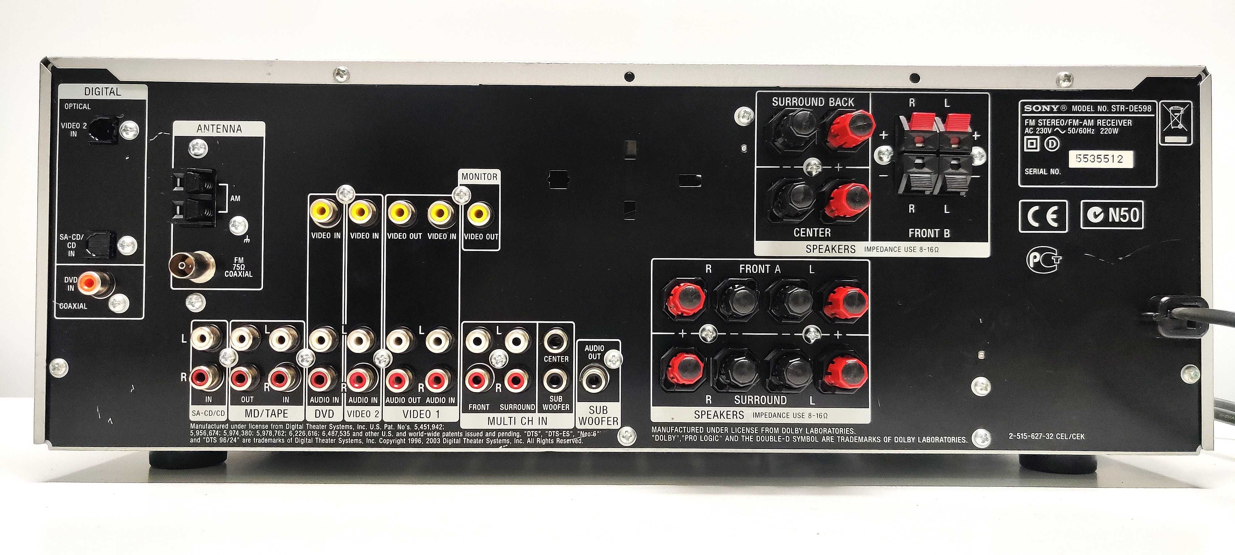 Sony STR DE 598 muzica filme amplificator digital statie muzica 6x150W