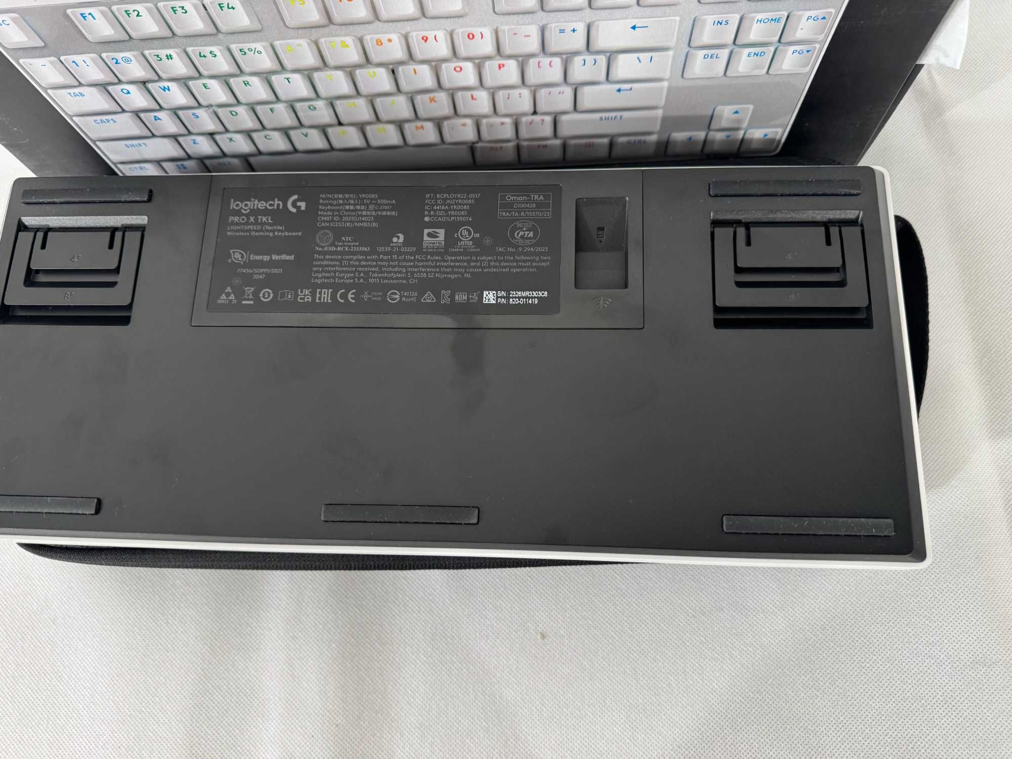 Kлавиатура Геймърска  Logitech Pro X TKL White Lightspeed
