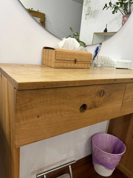 Masa consola din lemn de stejar