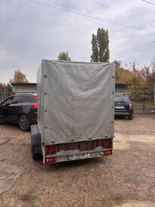 Remorca 750 kg cu prelata si cadru detasabil L=2,5 , l=1.5 , h=1.