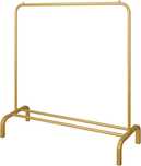 Suport metalic haine JIUYOTREE, 110 cm, cu raft inferior, auriu