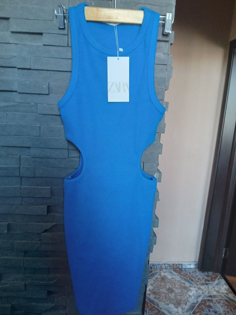 Синя рипс рокля  Zara