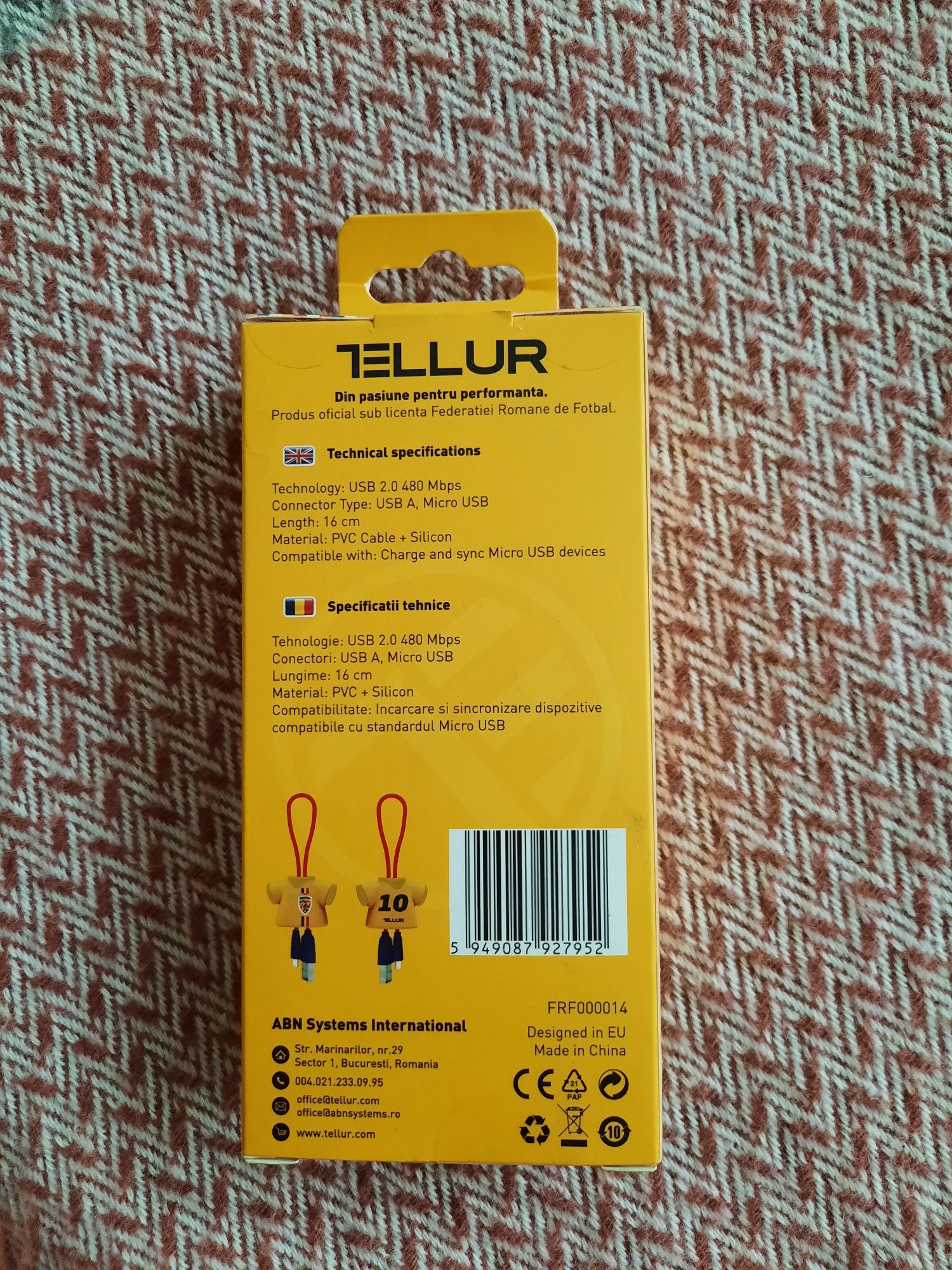 Cablu MicroUSB Tellur tricolor 16 cm