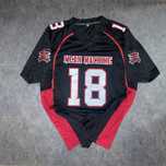 Tricou fotbal american rugby Mean Machine #18 negru-rosu marimea L