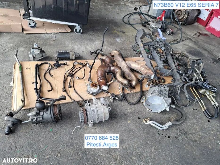 anexe motor N73 N73B60 BMW pompa servodirectie compresor clima pompa vacuum cablaj motor electromotor termoflot