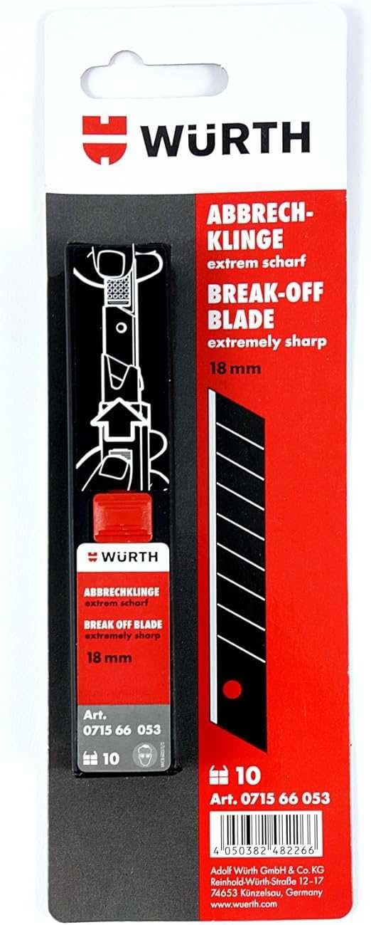 Würth 18 мм изключително остри чупещи се ножчета (опаковка от 10)