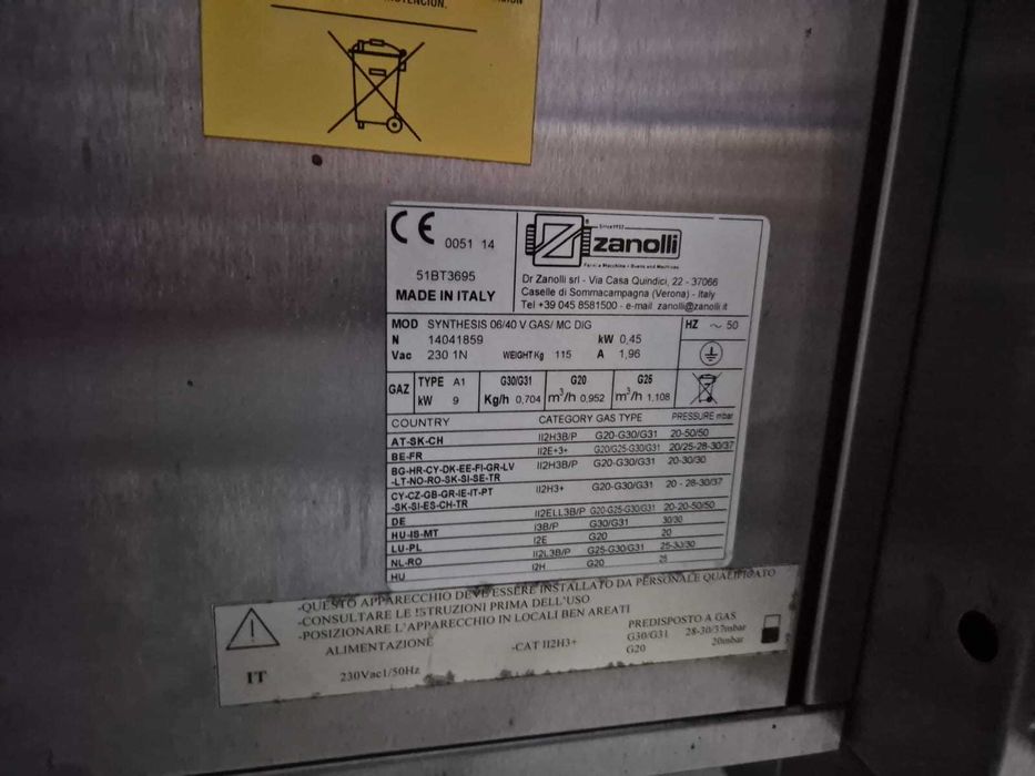 Cuptor Gaz Pentru Covrigi/Pizza (Zanolli Synthesis 06/40V)