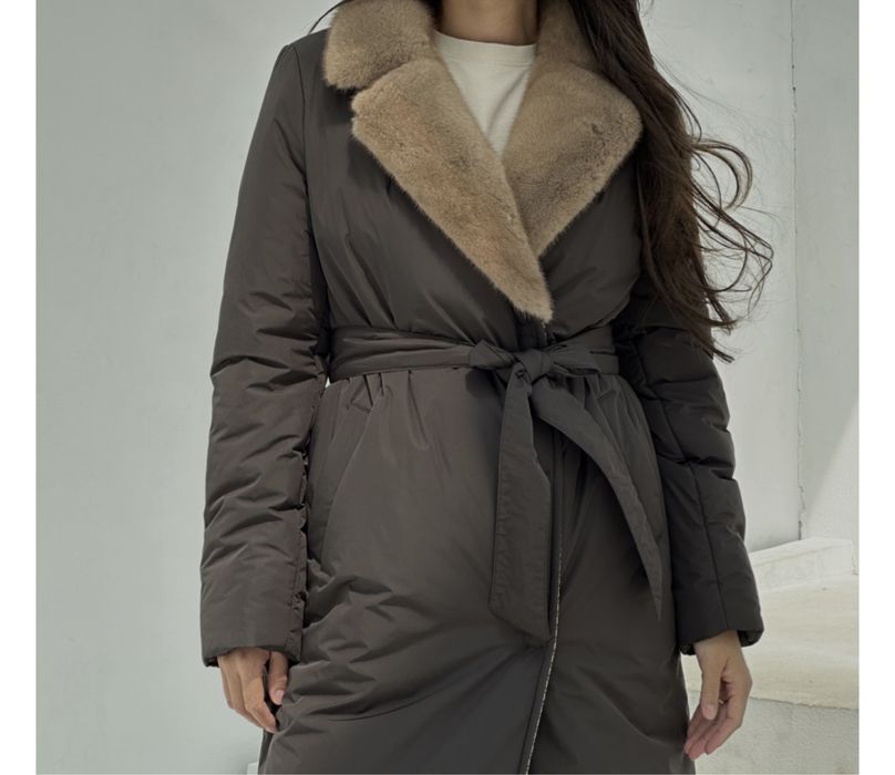 Зимняя куртка воротник норка