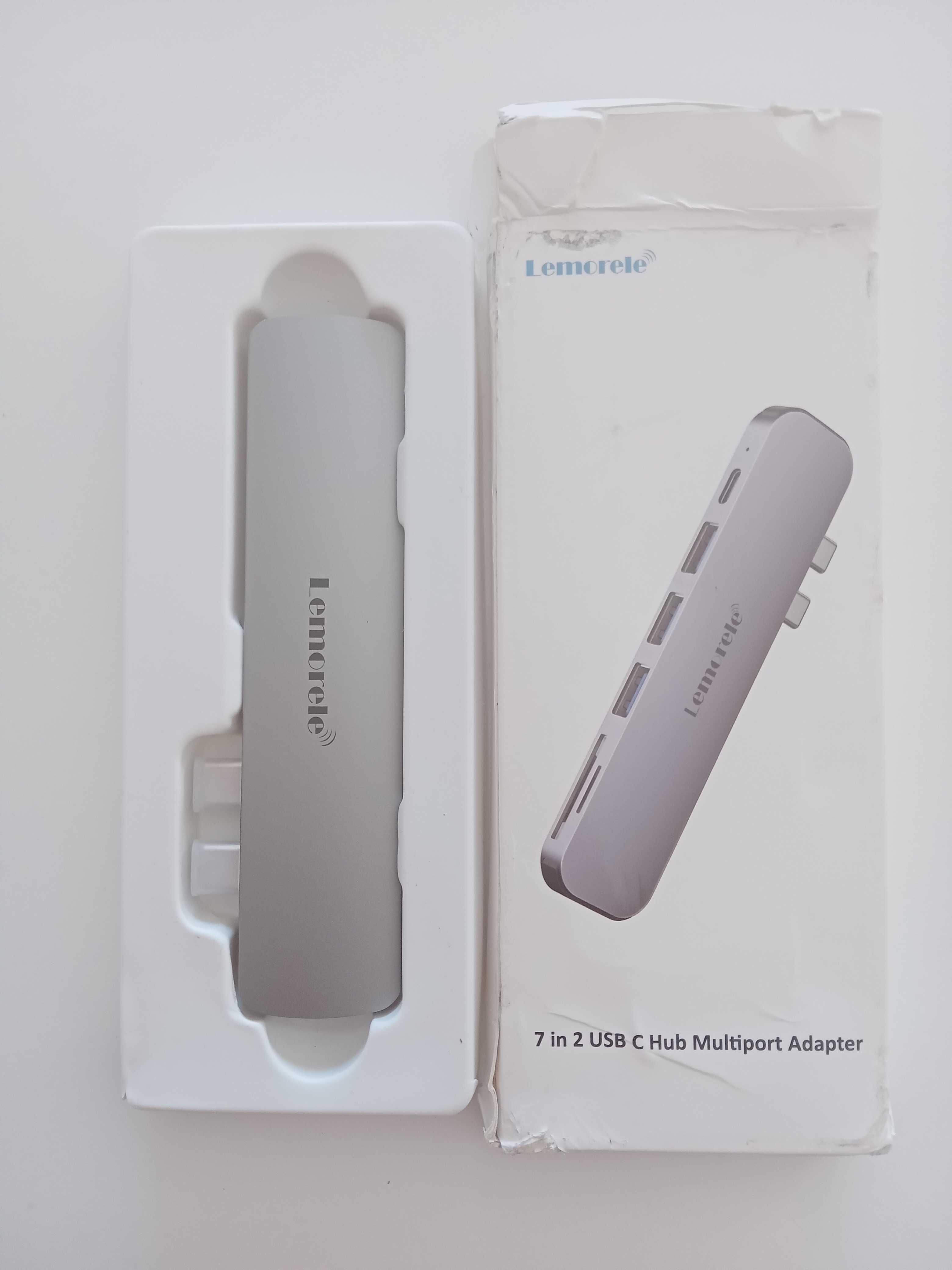 Lemorele 7-in-2 USB-C Hub за MacBook – HDMI, USB, SD слот