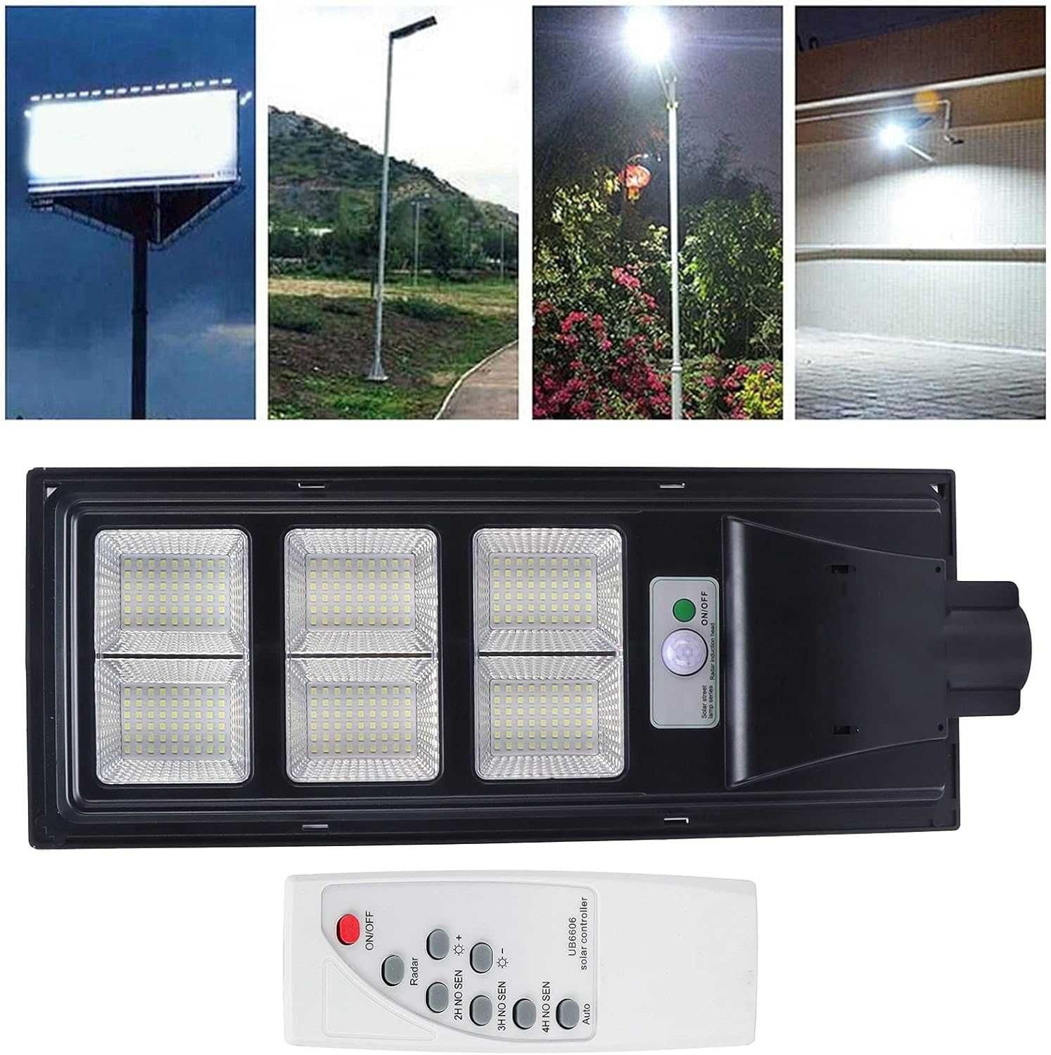 Улична соларна лампа Jortan със стойка, 300W 12-16 часа 15 000mAh