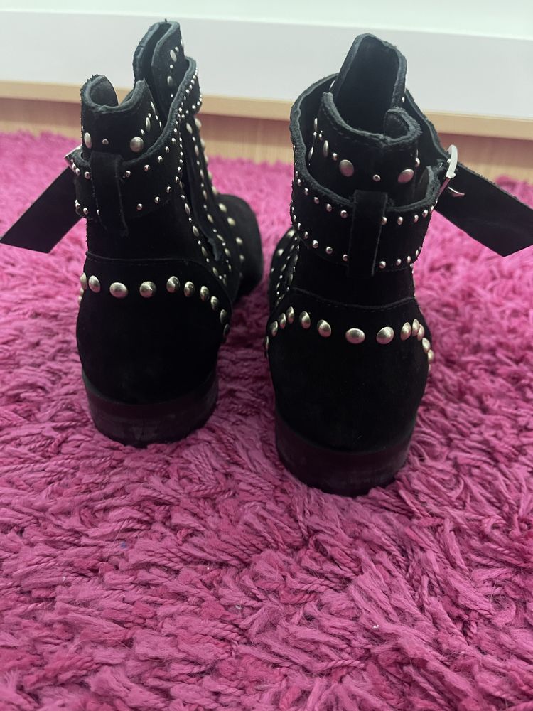 Botine Noi negre piele 39