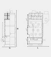 Стоманен котел на дърва и въглища 41 kW