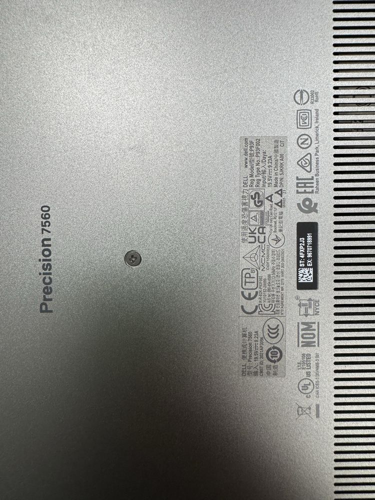 Dell Precision 7560/Core i7-11850H/64GB RAM/500 SSD/RTX A2000/15.6 FHD