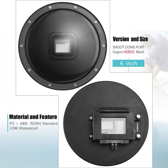 Dome Port устройство за снимане във вода за gopro hero 5/6/7 black