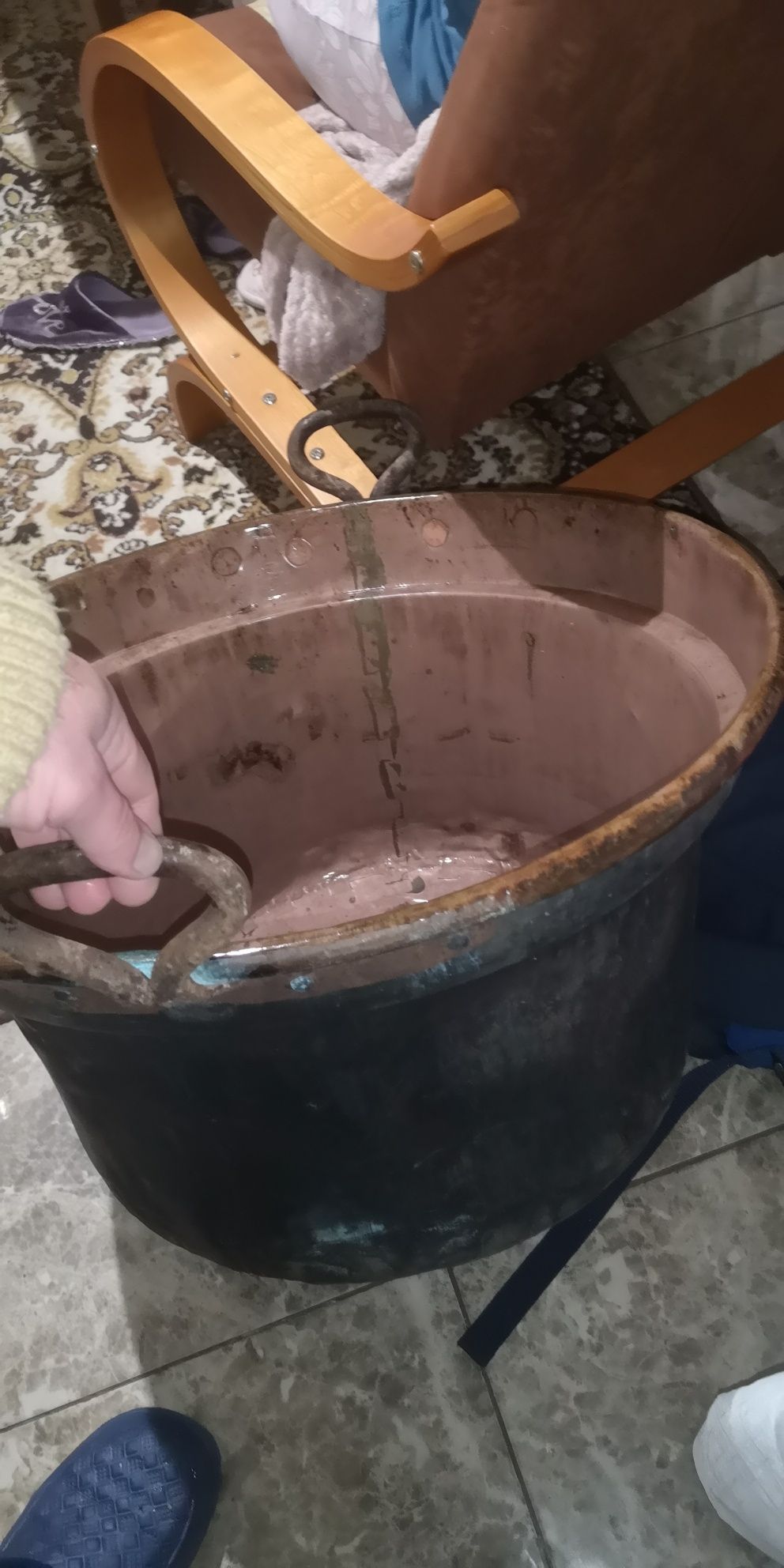 Ceaun cupru vechi batut 45,80 litri