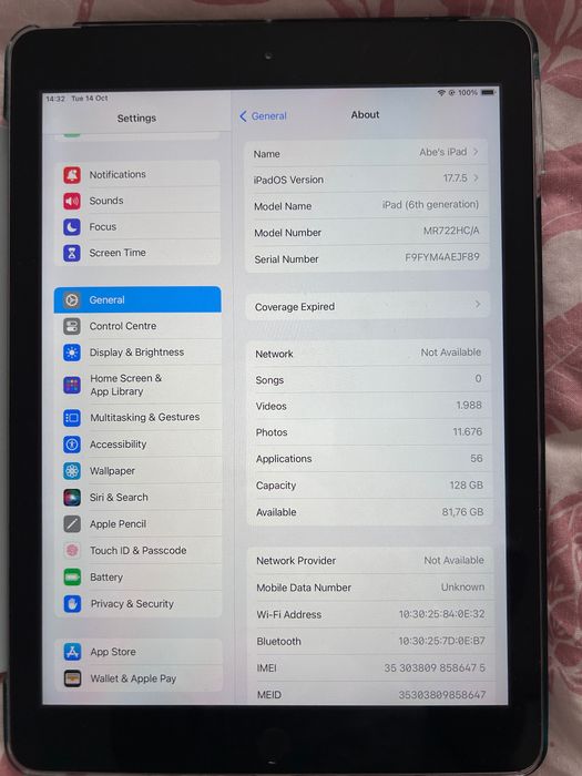 iPad 9,7” (2018) 6th Gen Cellular