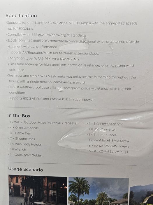WAVLINK WN573HX1 WiFi 6 AX1800 IP67 Rezoluție wireless WiFi cu bandă d