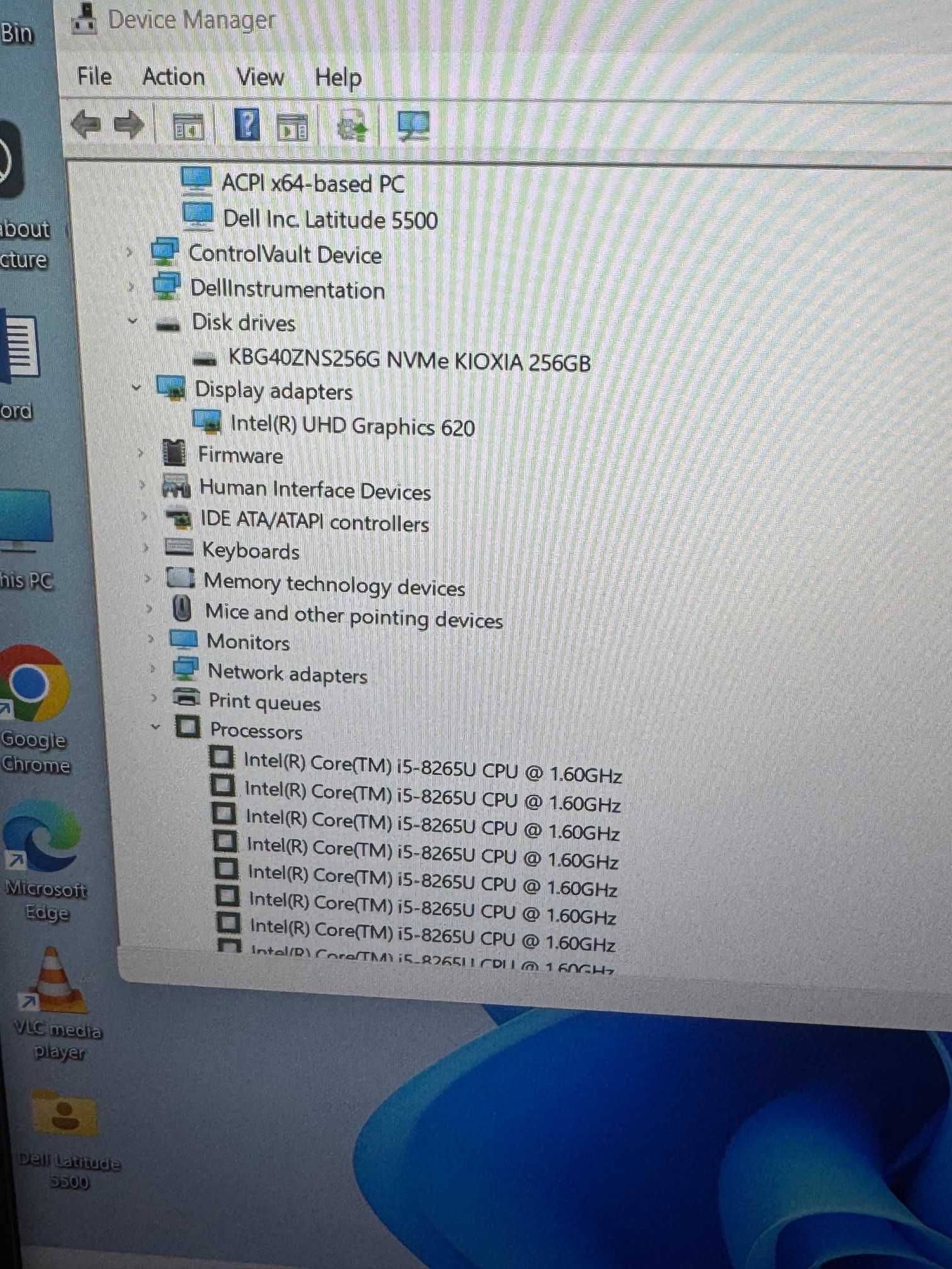 Dell Latitude 5500 I5/8RAM/256GB SSD