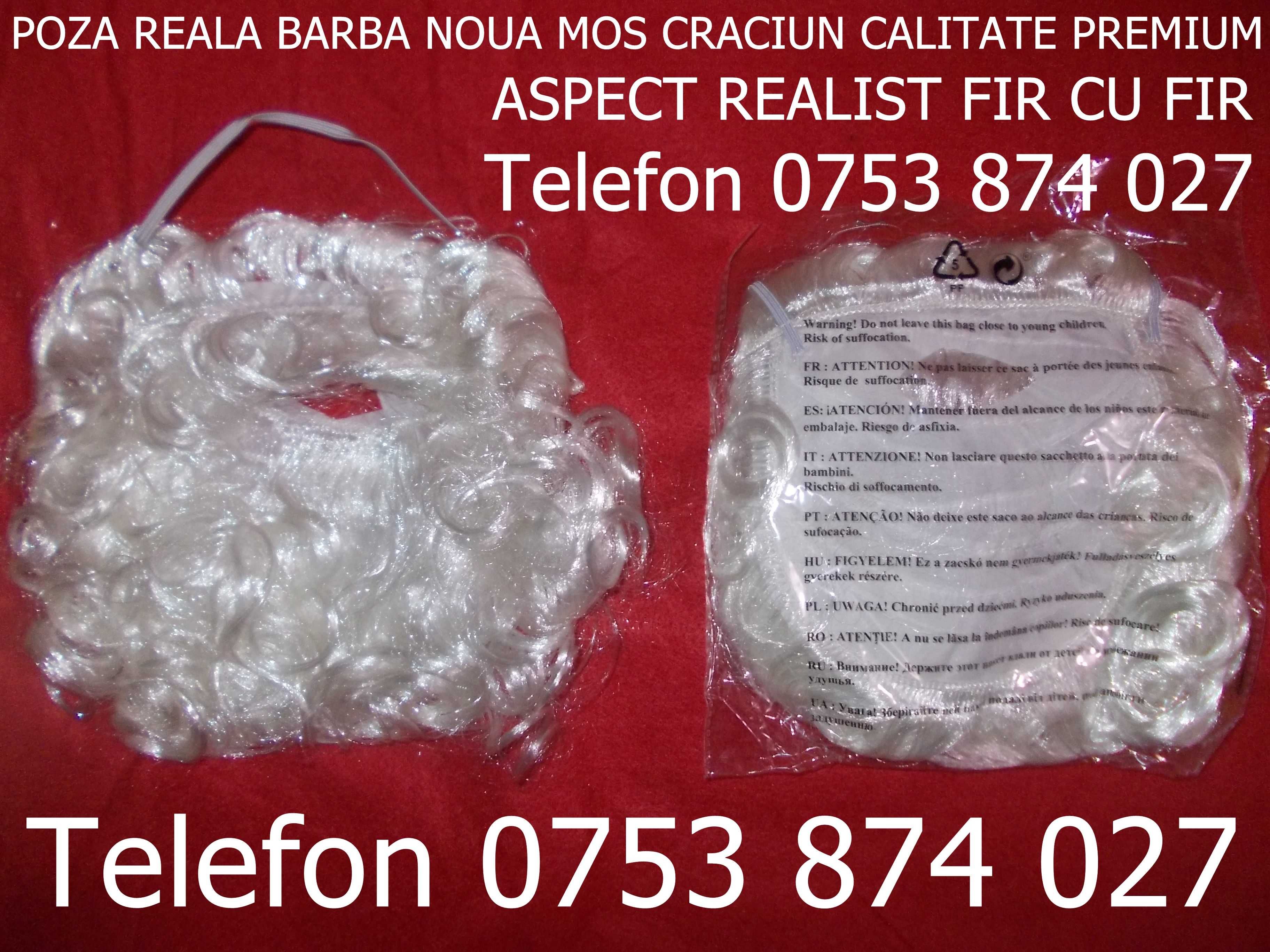 Barbi Mos Craciun 15 Lei barba Fir cu Fir calitate Premium, POZE REALE