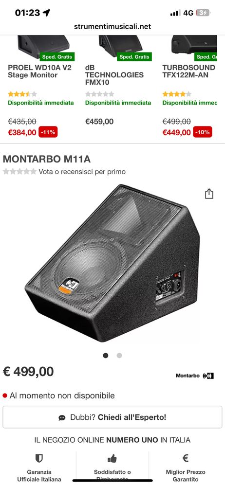 Monitoare MONTARBO M 11 A de șcenă 2 bucati(pereche) boxe