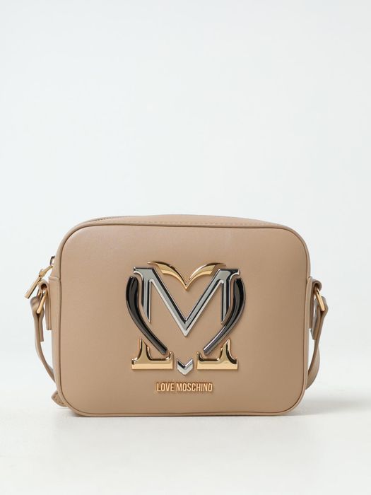 Чанта през рамо Love Moschino розово и крем намалена