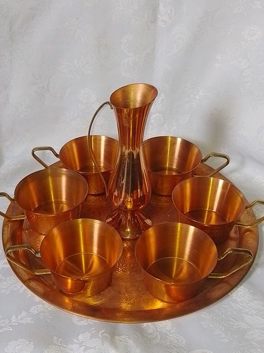 Стар Меден Сервиз за - Кафе , Вино, Ракия - 8 части1