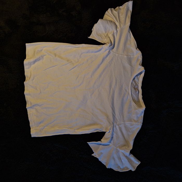 tricou alb dama maneci trapez