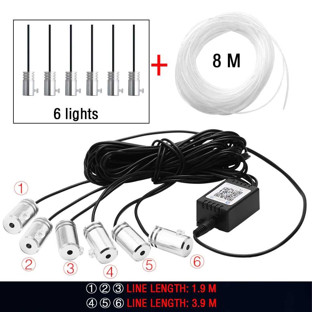 Lumini ambientale auto RGB aplicatie prin Bluetooth 5/6 led REDUCERE %