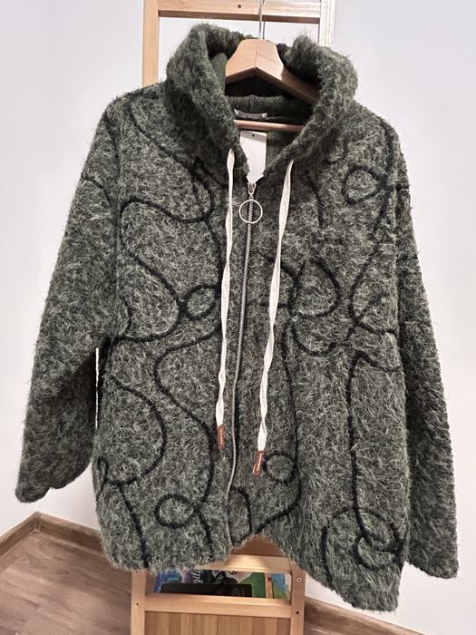 Jacheta dama femei cu gluga bej/kaki/negru masura universala