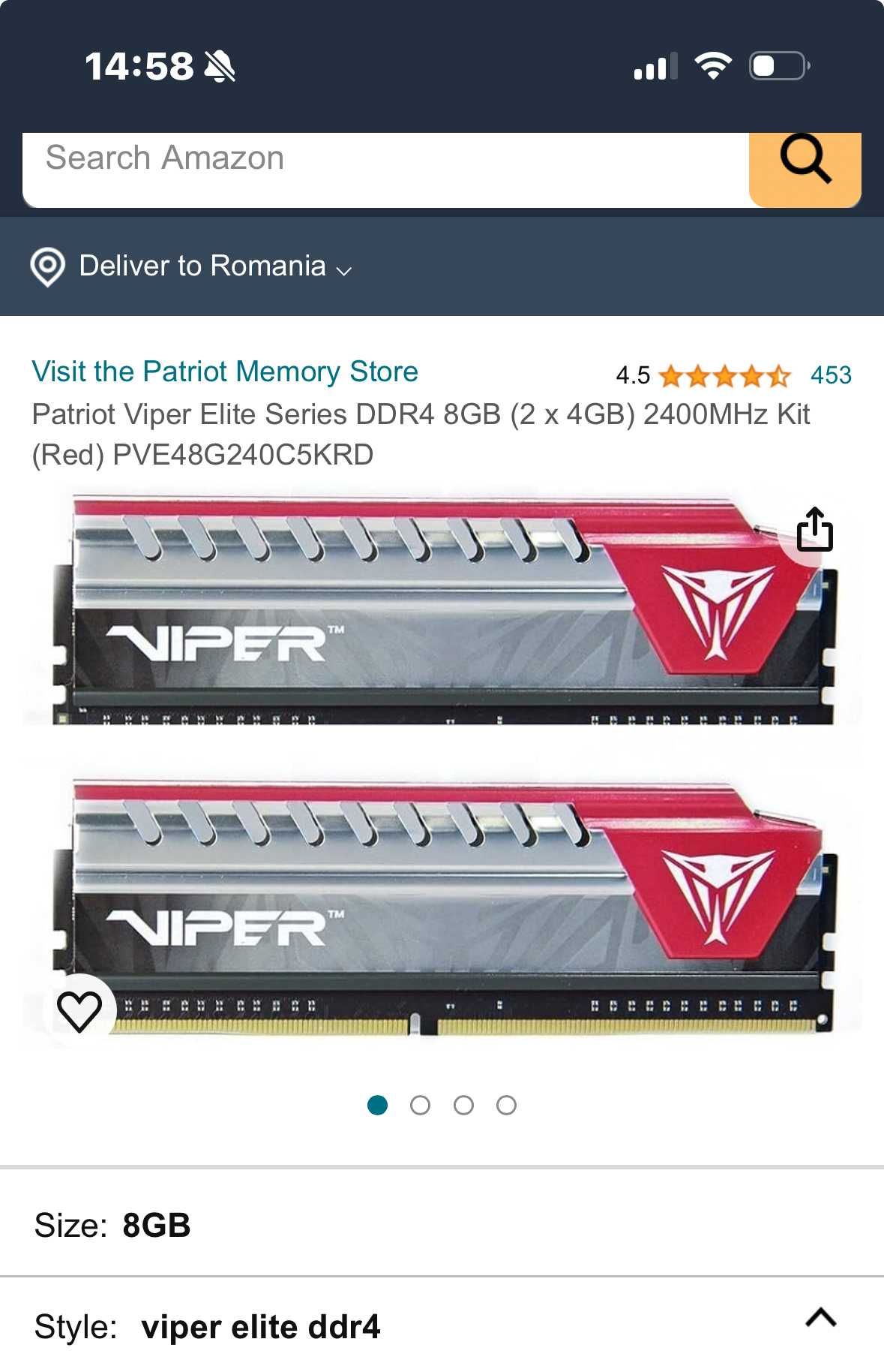 Memorii RAM Patriot Viper 8GB