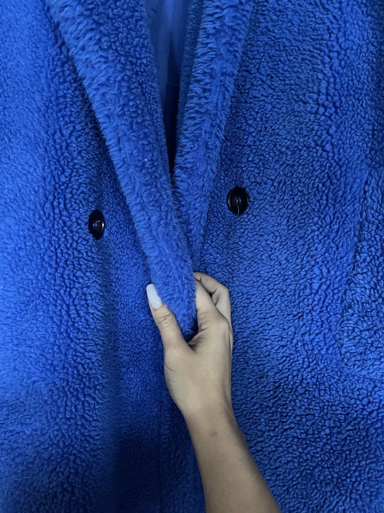 Зимно палто в турско синьо