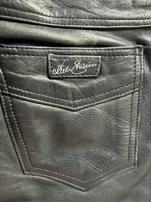 Pantaloni Piele Naturala Negru Barbati | Marime 52 (Talie 85 cm)