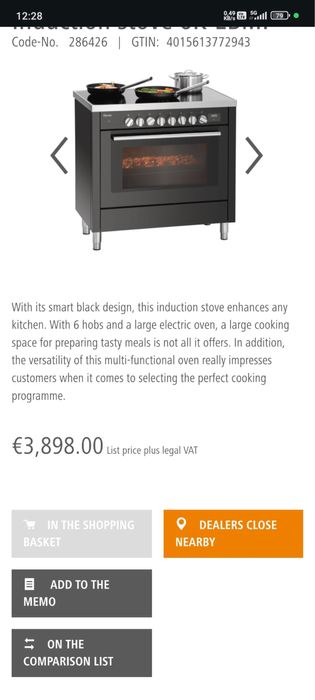 placa inductie + cuptor profesional Bartscher 6K-EBMF