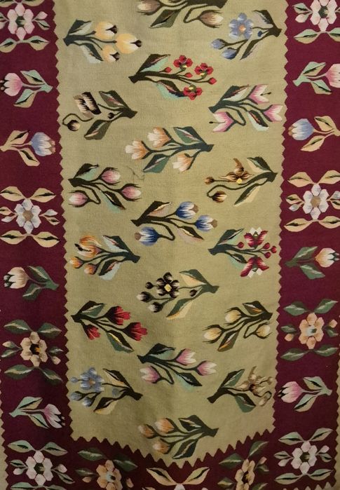 Covor traditional oltenesc vechi din lana