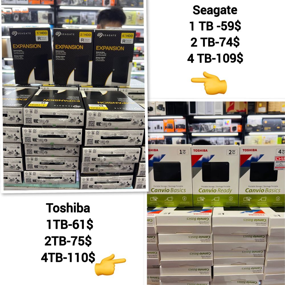Внешние жесткие диски Hard transcend Toshiba Seagate накопитель