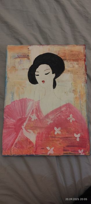 Уникални ръчно рисувани картини: "Слънчеви лимони" и "Дама с ветрило"