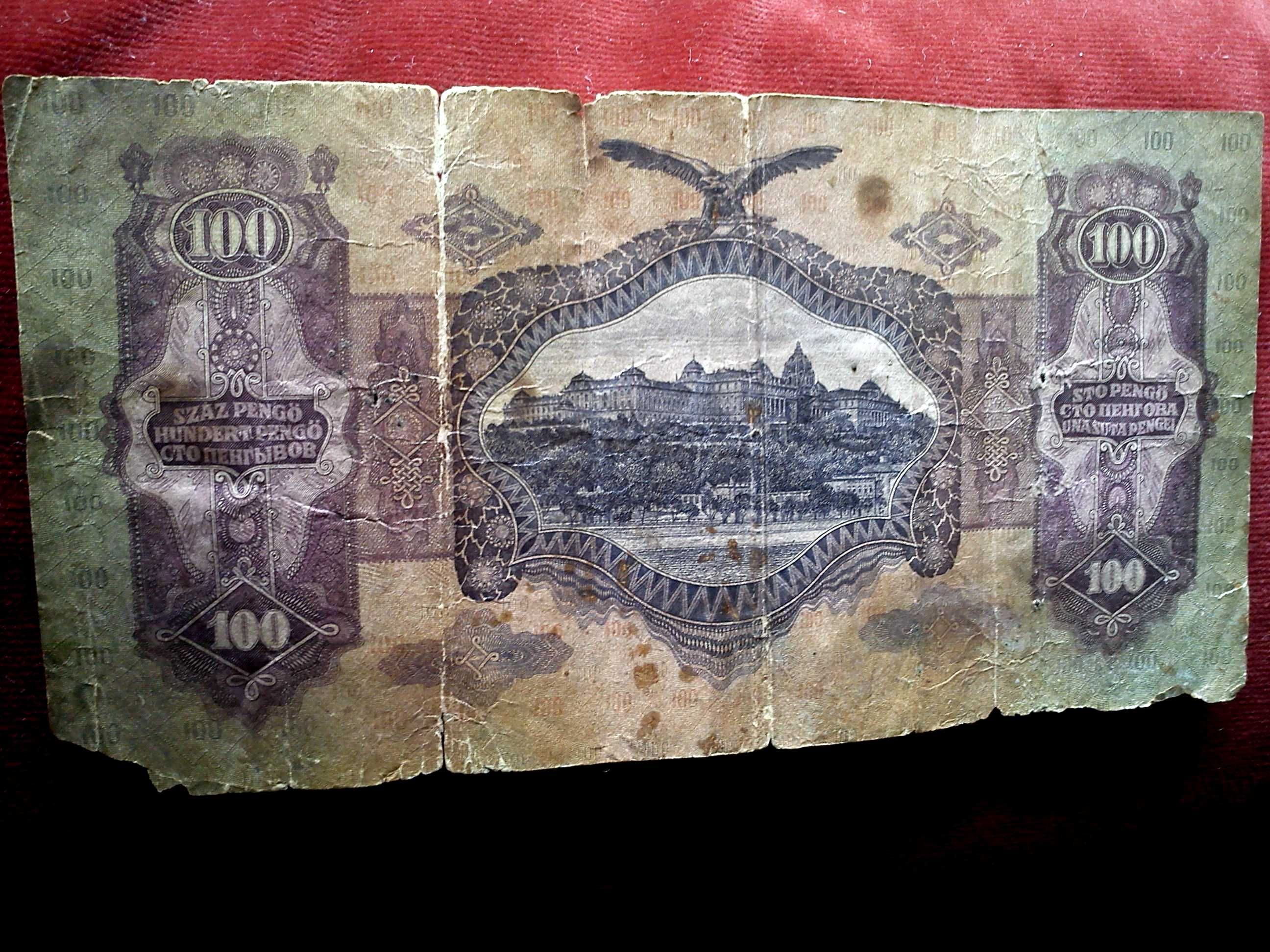 De vinzare bani de hirtie 100 pengo din 1930