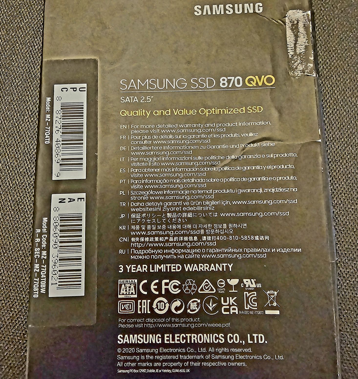 SSD 4TB Samsung 870 QVO